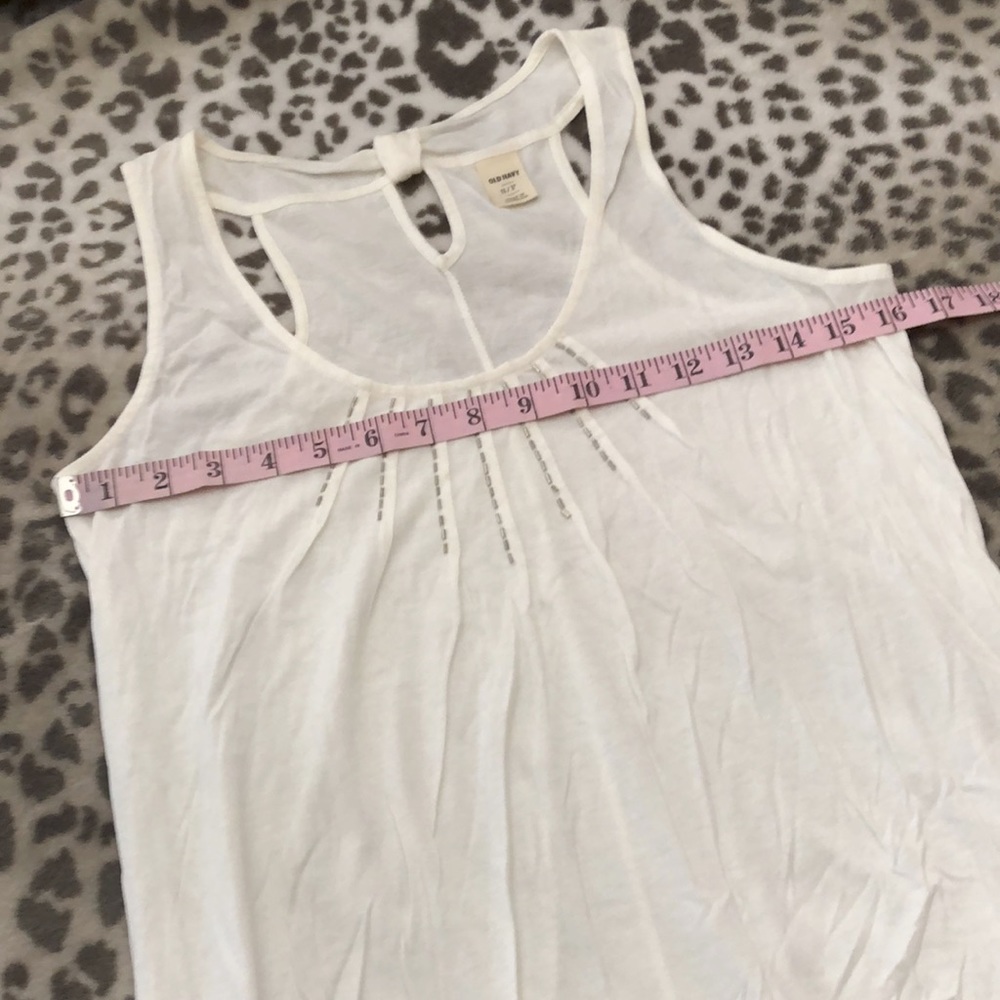 Old Navy Beaded Tank Top in Off White / White Size Small - Picture 7 of 14